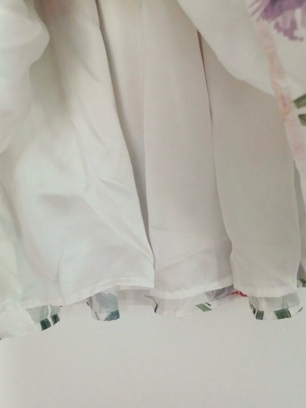 H&M Floral Pleated A-Line Skirt White Multicolor Size 6 - Picture 5 of 6